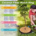 Legigo 20 Pack Coconut Fiber Mulch Ring Tree Plant Protector Mat, 11.8 Inch - Image 4