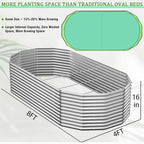 Raised Garden Bed Outdoor Upgrade Oval 2 Pack Tall 8x4FT, Galvanized Metal Garden Beds to Grow More in the Same Space, Raised Beds for Gardening Vegetables & Flowers Reinforced Design - Image 2