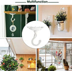 Sungmor Heavy Duty Ceiling Hooks for Hanging Plants, 3PC White 3.5x3.9Inch Large Cast Iron Ceiling Hooks, Antique Decorative Ceiling Swag Hooks for Hanging Planter Chandelier Wind Chime Lantern Hanger - Image 5