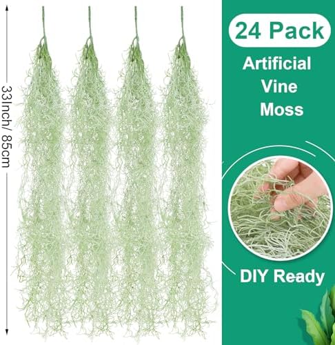 Cindeer 24 Pack Fake Spanish Moss Hanging, 33 Inch, Dark Gray - Image 2