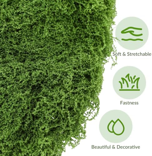 Solsew Fake Green Moss and Stone Decoration Set for Table Centerpiece - Image 4