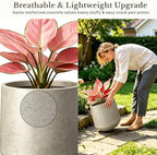 Kante Weathered Concrete Planter 13" Dia All-Weather Round Accent Pot - Image 6