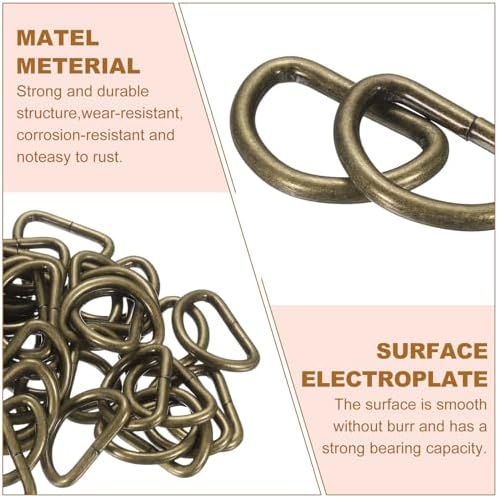 HARFINGTON D Ring Metal D-Shape Buckle Clips Multi-Purpose Buckle Strap Sewing Accessories for Collars Webbing Strap - Image 4