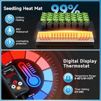 Hon&Guan 2-Pack 30-Cell Seed Starting Kits with Heat Mats and LED Lights - Image 3