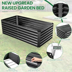 SEJOV 6x3x2ft Raised Garden Bed Kit, Galvanized Planter Raised Garden Boxes Outdoor, Deep Root Raised Planter w/Anti Cutting Strip, Large Metal Raised Garden Bed for Vegetables Flowers Herbs, Black - Image 2