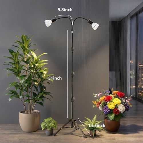 Grow Light, 5500K (160 Watts Equiv) White Full Spectrum Plant Growing Lamp for Indoor Plants,LED Bulbs Replaceable - Image 3