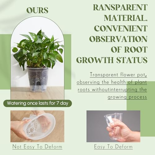 Wonderjune Self Watering Planter, 5.91'', Clear, 9 Pcs - Image 5