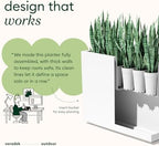 Veradek Block Series Span Plastic Planter - Tall Rectangular Planter for Indoor or Outdoor Patio/Porch, White, 24.25 in Height, 12 in Width, 30 in Length - Image 3