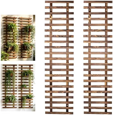 Pack of 2 Vertical Wooden Wall Planter Trellis for Climbing Plants, 47.24" by JOYFERNAL
