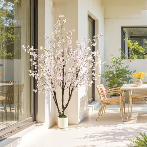 Caxchiling Artificial Cherry Blossom Tree 6FT, Pink Faux Floor Tree - Image 2