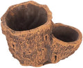 Artificial Driftwood Stump Planter, Vintage Cement Pot for Succulents by KESYOO
