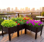 4-Tier Raised Garden Bed, Elevated Planter Box with Legs, Outdoor Garden Planter for Vegetables, Herbs, Flowers - Easy Assembly, Drainage Holes, Brown - Image 2