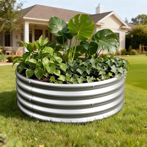 3PCS 3x3x1FT Galvanized Metal Raised Garden Bed,Outdoor Planter Box for Vegetables - Image 5