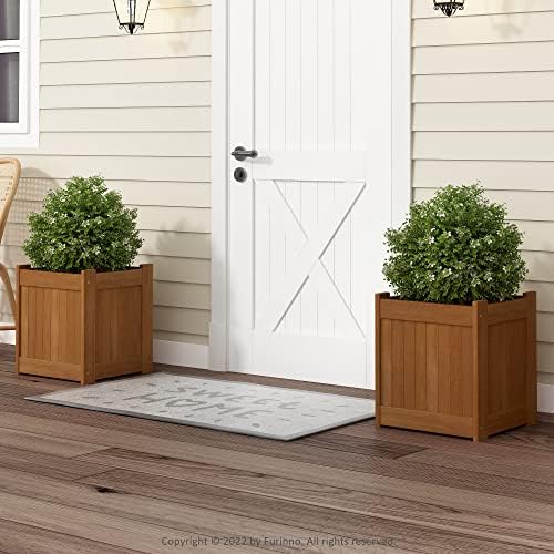 Furinno TIOMAN Cube Outdoor Planter Box, Natural - Image 2
