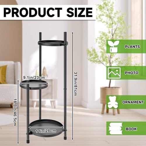 3 Tier Heavy Duty Metal Plant Stand for Indoor & Outdoor - Image 2