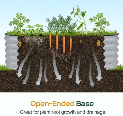 Aoodor 5 x 2 x 1.5 ft Oval Galvanized Raised Garden Bed Kit, Silver - Image 7