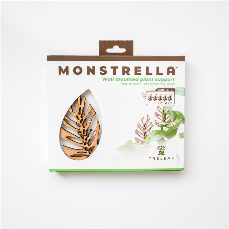 Treleaf Monstrella Wall Clips – Petite Size, Set of 5 Wooden Trellises for Indoor Climbing Plants – Self-Adhesive Plant Wall Fixtures to Create Green Walls – Perfect for Pothos & Vining Houseplants - Image 3