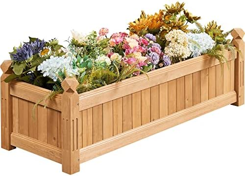 Yaheetech 43.5" Wooden Raised Garden Bed Rectangular Planter Box, 1pcs by Yaheetech
