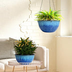 10 Inch Hanging Planters, Glazed Hanging Basket with Drainage Holes, 2 Pack - Image 6