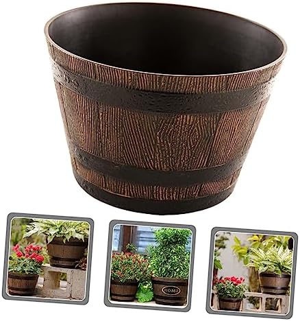 Sturdy Resin Flower Pot Pattern Outdoor Planters for Plants Bonsai Pot Drainage Garden Balcony Decor for Succulents - Image 5
