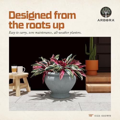 ARBORA 18" Cannes Urn Planter - Lightweight Polyresin Decorative Plant Pot - Image 4