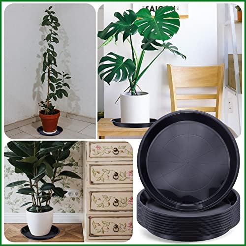Sawysine 30 Pack Plastic Plant Saucer Round Drip Trays Black Flower Pot Saucers Thick Plant Dish Sturdy Water Tray Heavy Drainage Potted Container for Indoor Outdoor Garden (12 Inches) - Image 7