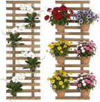 2 Pcs Wall Planter Holders, 11.8 x 35.4 Solid Wood Hanging Plant Trellis, Wall Planters for Indoor Outdoor Plants, Vertical Decor for Hanging Flower Pots by Unknown