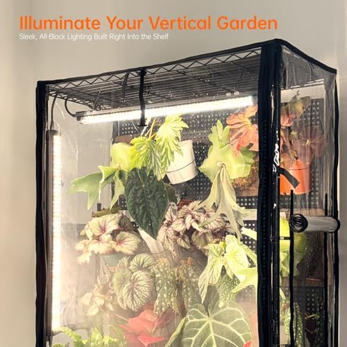 Bstrip Indoor Greenhouse with Grow Light and Pegboard, 29.5x13.8x59in - Image 4