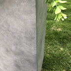 Kante Lightweight Modern Tall Square Outdoor Planter, 23.6 Inch Tall, Gray Concrete - Image 2