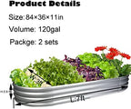 GADI Metal Raised Garden Bed 7×3ft Galvanized Planter Box for Vegetables, Flowers, Herbs, and Succulents, 2 Sets - Image 2