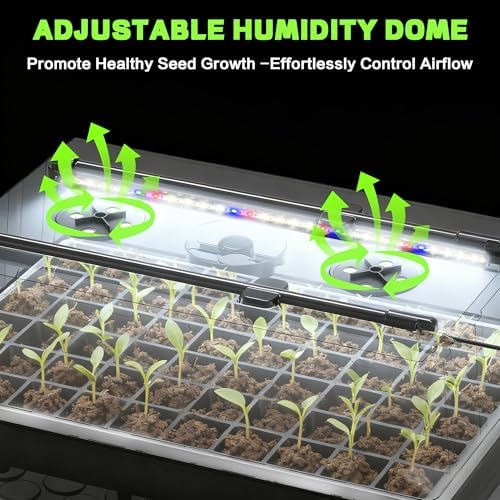 60-Cell Self-Watering Seed Starter Tray with Grow Light, Upgraded 1–24H Timer, Seed Trays with Humidity Dome, Indoor Gardening System, Starter Kit for Seeds, Plant Germination - Image 5