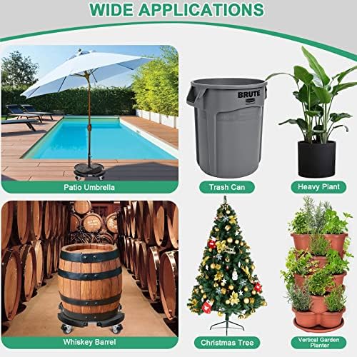 sanyi Plant Caddy with Wheels, 2Pack 15-21" Adjustable Rolling Plant Stands - Image 4
