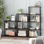 Furinno TURN-N-TUBE Storage Shelves, 3-Tier Book Shelf, Corner Shelf, Toolless Open Shelves, for Organization and Storage, Living Room, Garage, Home Office, Columbia Walnut - Image 2