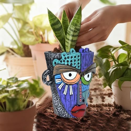Midogaigai Abstract Face Planter Pots for Indoor Plants & Flowers Deco Gift - Image 5