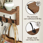 AMBIRD 34.2 inch Wooden Extra-Long Wall Hook Rack with Shelf - Versatile and Decorative Wall-Mounted Storage - 10 Hooks for Hanging Coats, Hats, Scarves - Ideal for Entryways, Bedrooms, Closets - Image 7