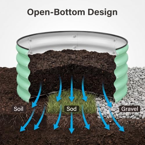 SnugNiture 3 Pcs 2x2x1ft Round Galvanized Raised Garden Bed Kit Outdoor, Metal Planter Box for Planting Plants Vegetables, Green - Image 6