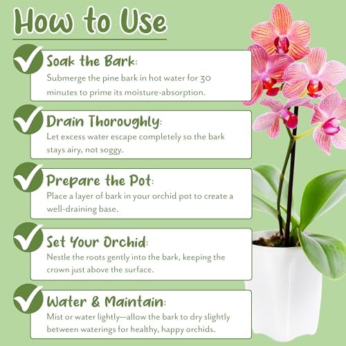 Soil Sunrise 100% Organic Orchid Potting Bark (30 Quarts) All-Natural USA-Sourced Pine Bark Orchid Mix Additive - Image 7