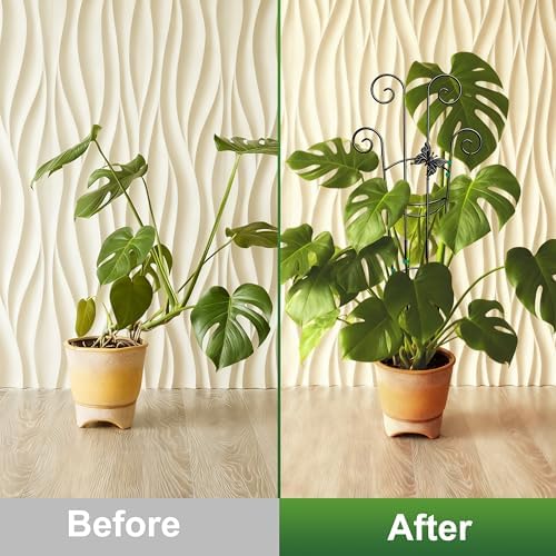 Coomin 32.6in Monstera Plant Support Trellis with One Butterfly, 4P - Image 4