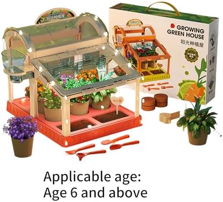 ordinarYone LED Enhanced Childrens Greenhouse Made With Acrylic For Indoor Plant Growing And Learning Activities - Image 4