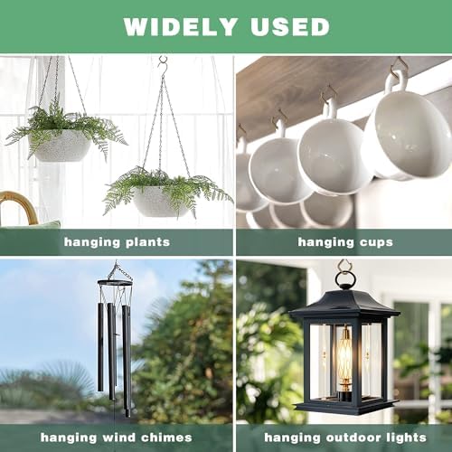 2.36IN Ceiling Screw Hooks for Hanging Plants, Safety Buckle,110 Pcs - Image 5