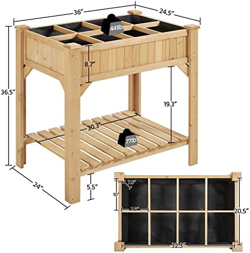 Yaheetech 36" Raised Planter Box 8-Pocket with Grow Grid,1Pcs - Image 3