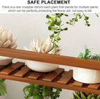 Bamboo Ladder Plant Stand 3 Tier Foldable Flower Pot Display Shelf Rack for Indoor Outdoor Multiple Plants Home Patio Lawn Garden Balcony Organizer Planter Holder,50cmL - Image 5