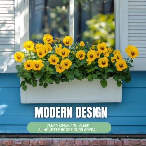 24" x 5" White Flower Box for Shed Windows, 1-Pack - Image 4