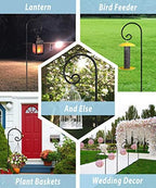 Artigarden Outdoor Shepherd Hooks 108 inch Tall for Bird Feeder (2 Packs), Adjustable Metal Garden Poles for Hanging Plants Solar Light Lantern, Bright Black - Image 5