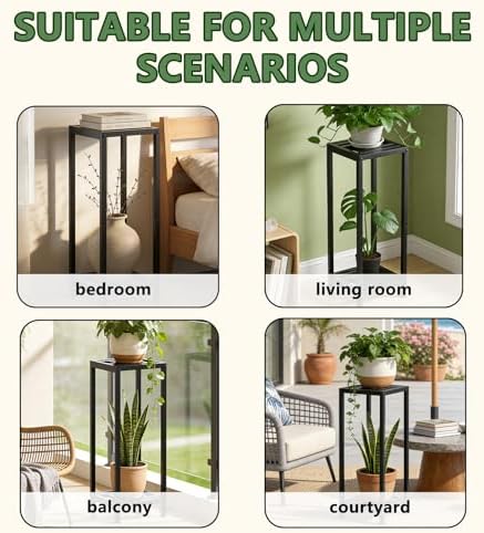 Compact Metal Plant Stand, 2-Tier 29 Inch Tall Flower Pot Holder - Image 7