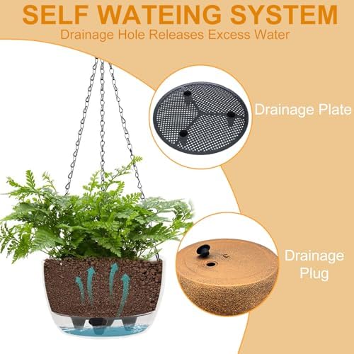 SUNNYPARK 2 Pack Solar Hanging Planters for Plants Outdoor - Image 5
