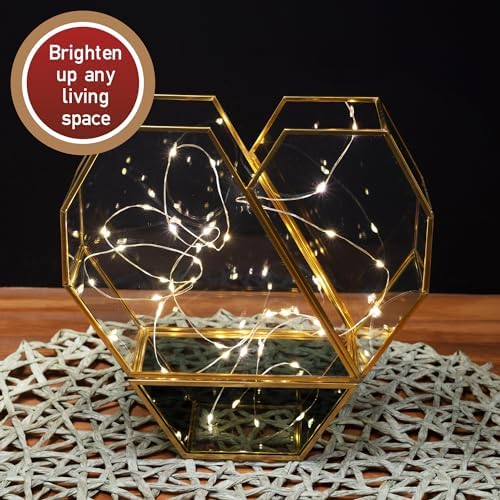 D'Eco Glass Gold Heart Plant Terrarium, Centerpiece & Wedding Letterbox - Image 6