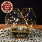 D'Eco Glass Gold Heart Plant Terrarium, Centerpiece & Wedding Letterbox - Image 6