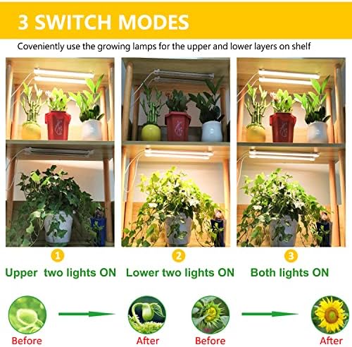 Grow Light Strips, Plant Lights for Indoor Plants Full Spectrum Growing Lamp with Auto On & Off Timer,3/6/12H Timer, 192 LEDs/ 10 Dimmable Levels Sunlike for Seedings Hydroponics - Image 4
