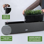 Dexceder 31.5 Inch Self Watering Rail Window Box (Deep Gray) - Image 4